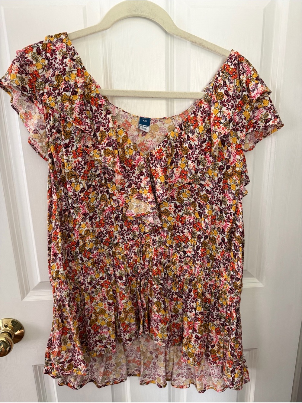Floral Flutter Sleeve Blouse